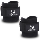 Nuviqo Padded Black Ankle Straps For Cable Machine Attachment